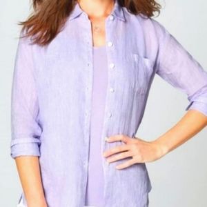 J.Jill 100% linen xtra long button down shirt